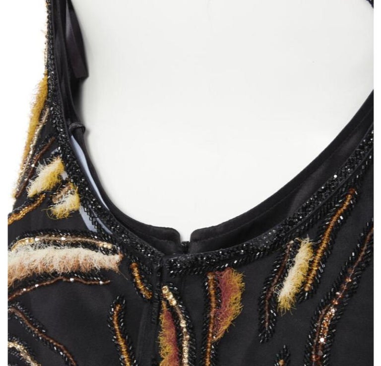versace virtus animalier embroidered mini dress Versace Virtus Animalier Embroidered Mini Dress - Black