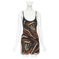 VERSACE 2020 Abito da passerella Virtus Animalier impreziosito da perline IT40 S $7800