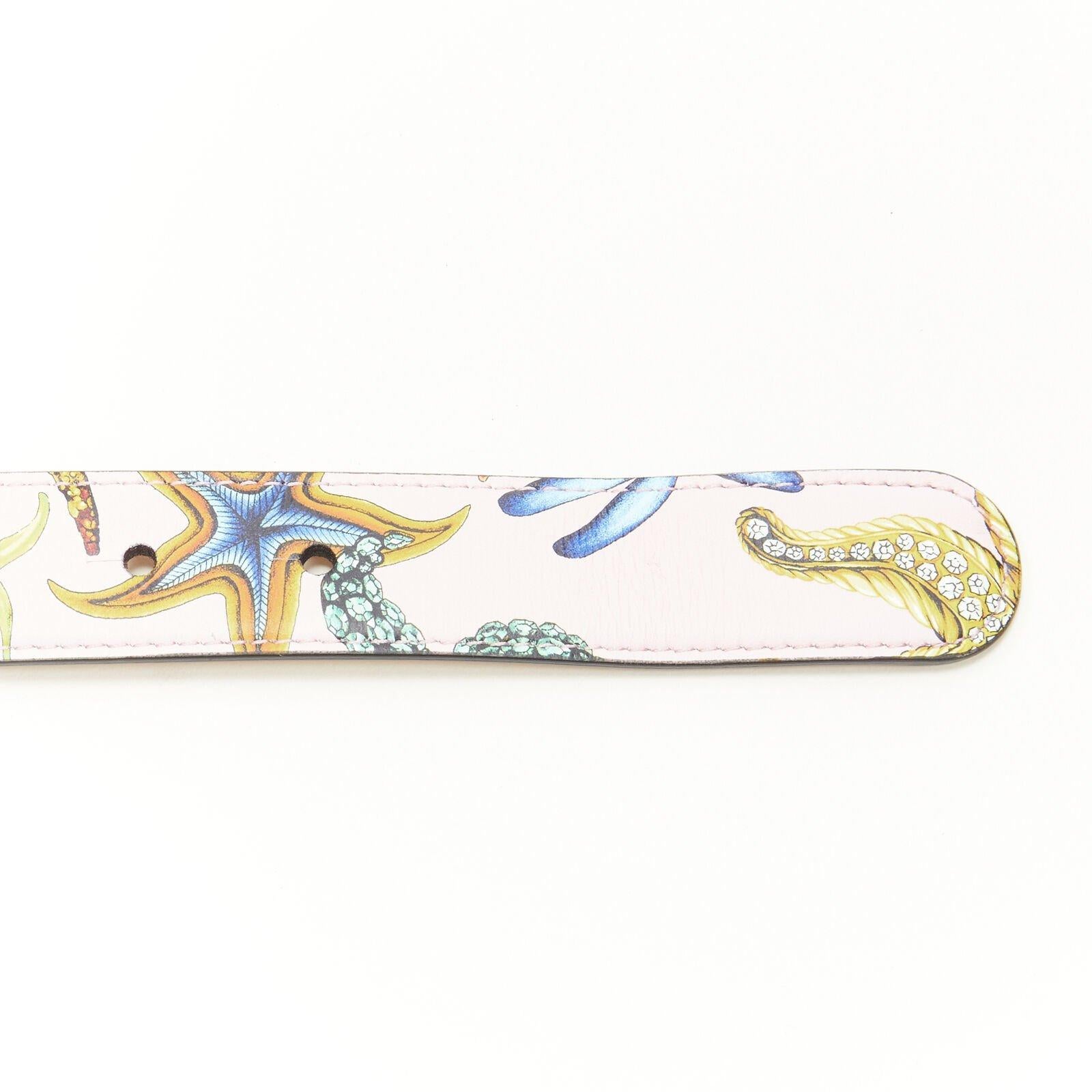 VERSACE 2021 La Medusa gold pink Tresor De La Mer leather belt 80cm 30-34