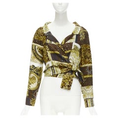 VERSACE 2021 Versace Barocco, stampa 100% seta, camicia a portafoglio IT38 XS
