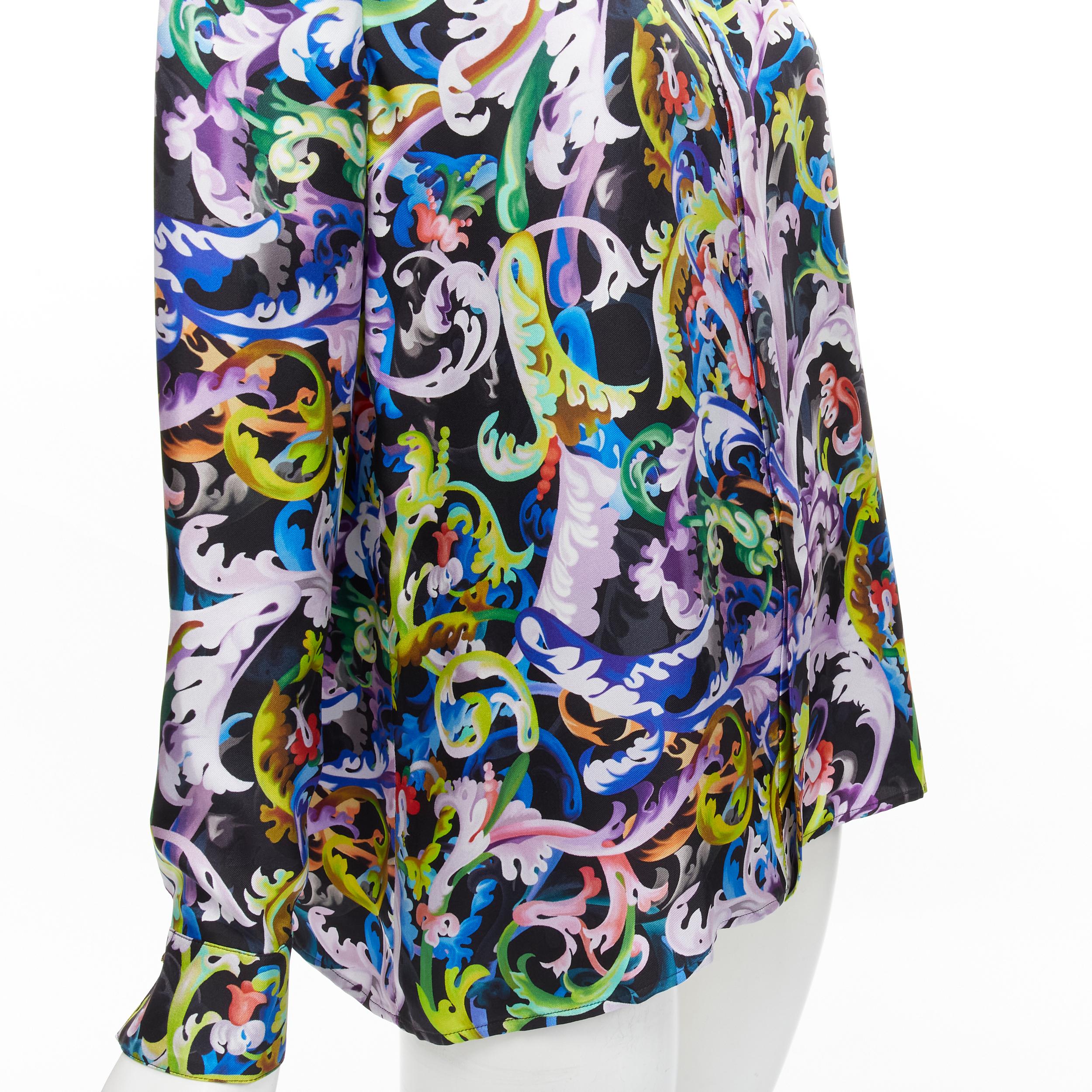 VERSACE 2021 Runway Baroccoflage 100% silk gold Medusa shirt IT40 S For Sale 3