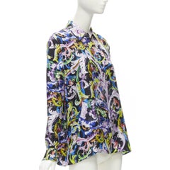 VERSACE 2021 Runway Baroccoflage 100% soie or Chemise Medusa IT42 M