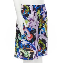 VERSACE 2021 Runway Baroccoflage colorful baroque wide shorts IT48 M