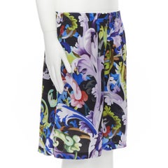 VERSACE 2021 Runway Baroccoflage floral baroque wide shorts IT46 S