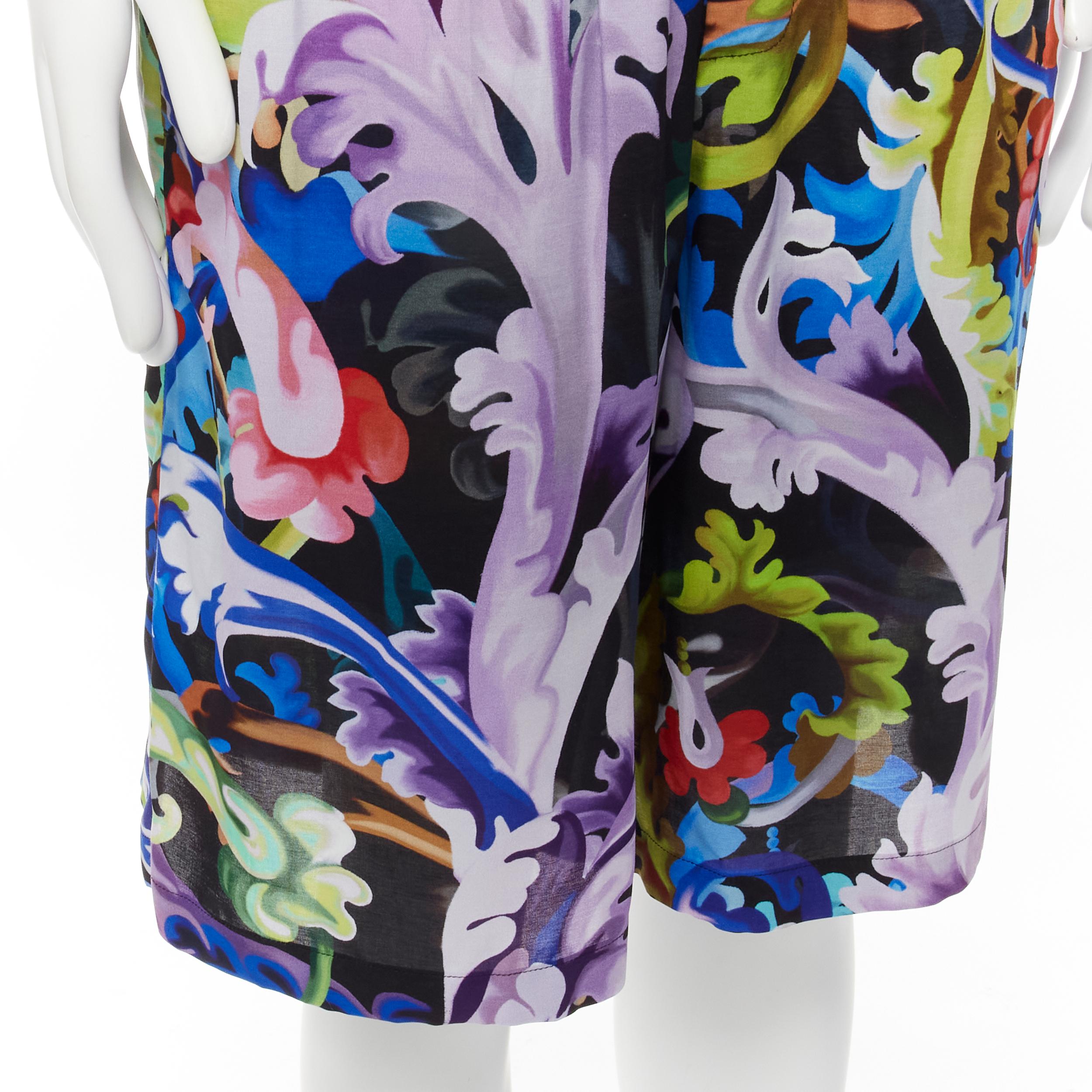 VERSACE 2021 Runway Baroccoflage floral baroque wide shorts IT50 L For Sale 3