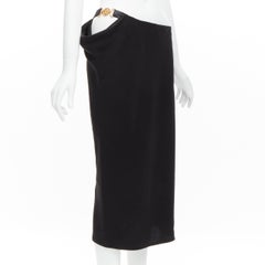 VERSACE 2021 Runway gold Medusa Medallion Coin cut out draped skirt IT44 L