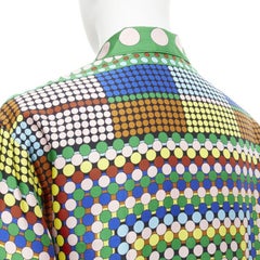 VERSACE 2021 Runway Tresor De La Mer Pop Dot 100% silk Medusa shirt EU37 XS