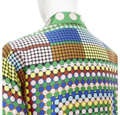 VERSACE 2021 Runway Tresor De La Mer Pop Dot 100% silk Medusa shirt EU41 XL