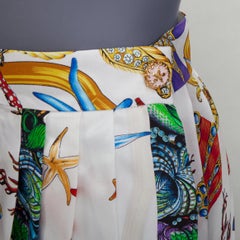 VERSACE 2021 Tresor De La Mer 100% silk starfish pleated skirt IT38 XS