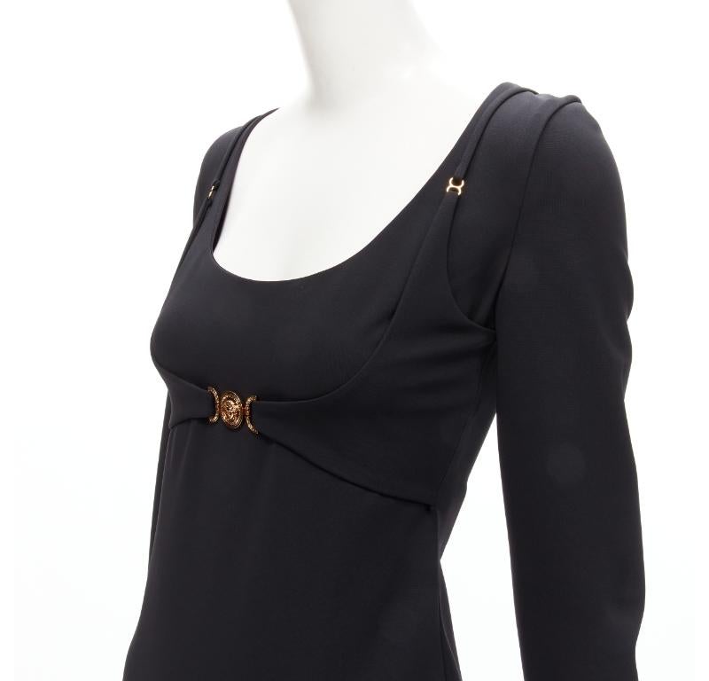 VERSACE 2021 Tresor De La Mer gold Medusa bustier harness dress IT38 XS For Sale 2