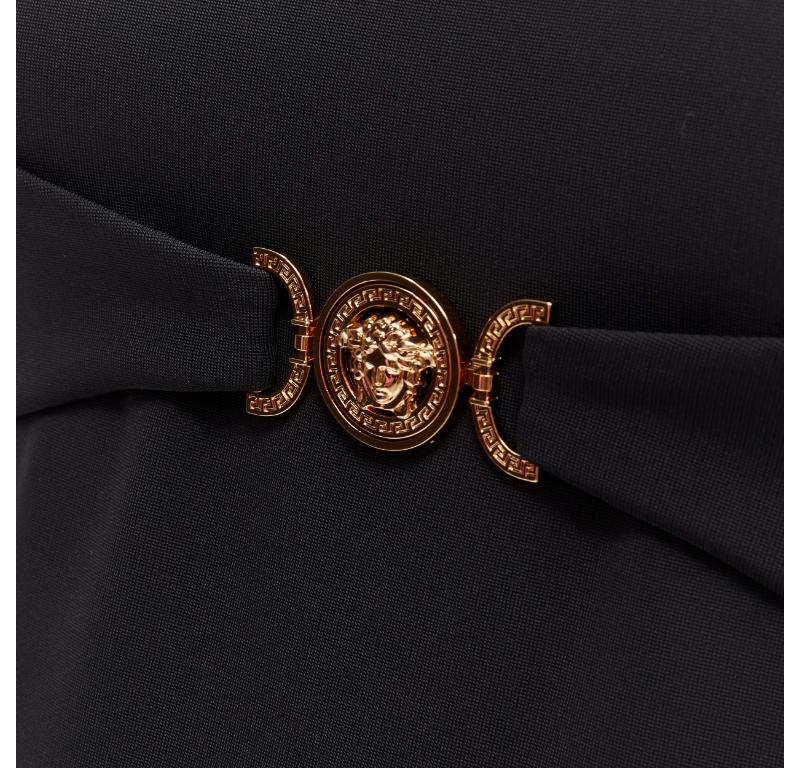 VERSACE 2021 Tresor De La Mer gold Medusa bustier harness dress IT38 XS For Sale 3