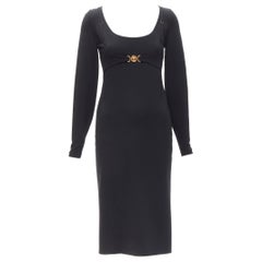 VERSACE 2021 Tresor De La Mer gold Medusa bustier harness dress IT38 XS
