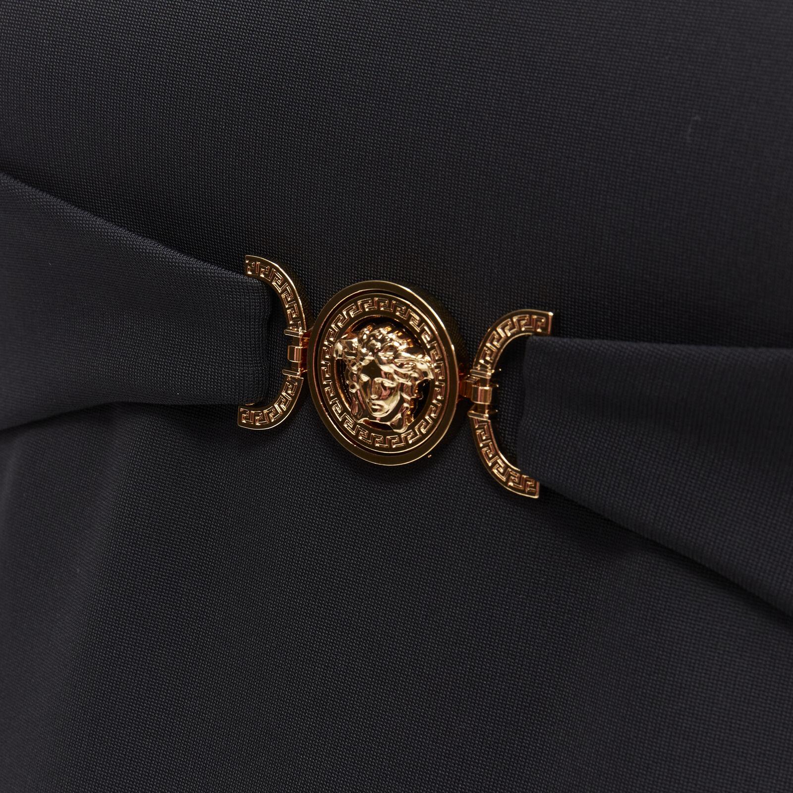 VERSACE 2021 Tresor De La Mer gold Medusa bustier harness dress IT40 S For Sale 2