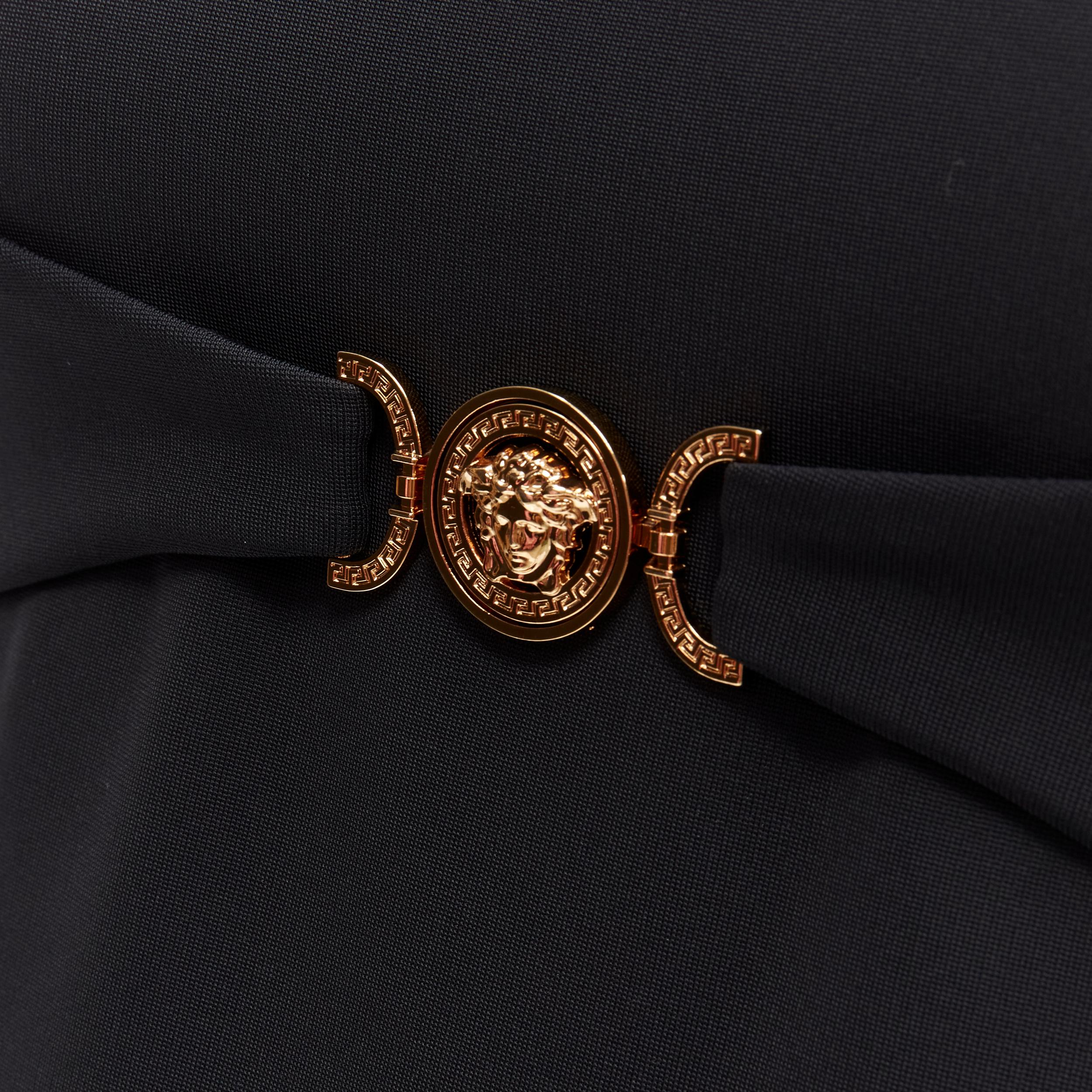 VERSACE 2021 Tresor De La Mer gold Medusa bustier harness dress IT40 S 3