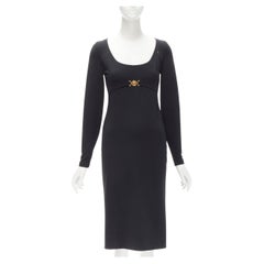 VERSACE 2021 Tresor De La Mer gold Medusa bustier harness dress IT40 S