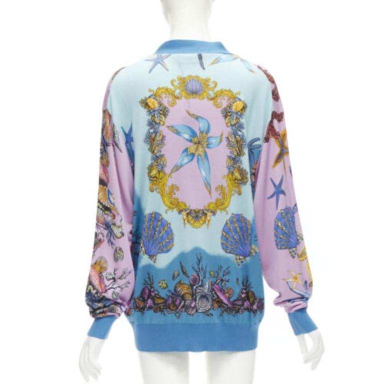 Women's VERSACE 2021 Tresor De La Mer pink starfish knit cardigan top IT40 S