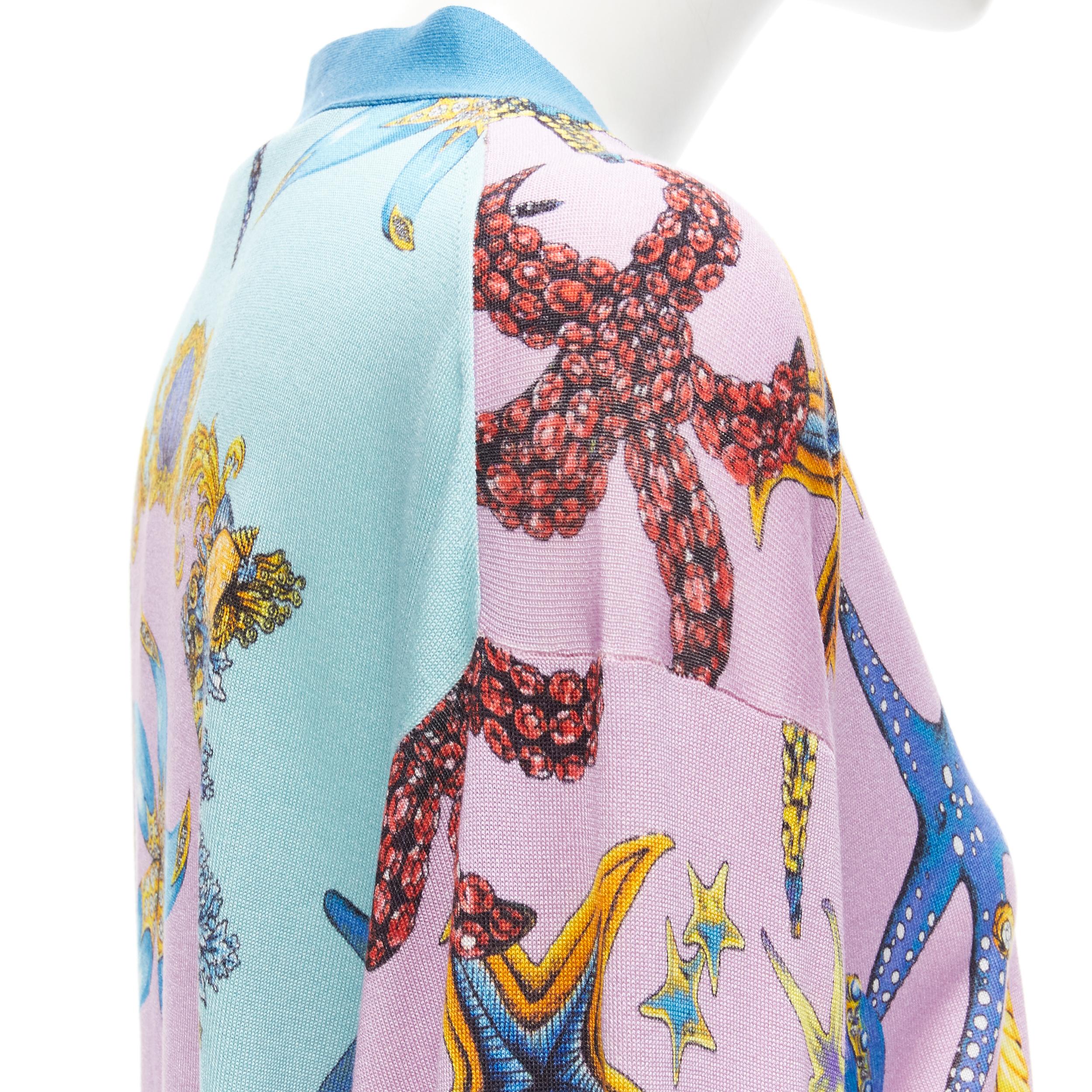 VERSACE 2021 Tresor De La Mer top cardigan en maille étoile de mer rose IT44 L 3