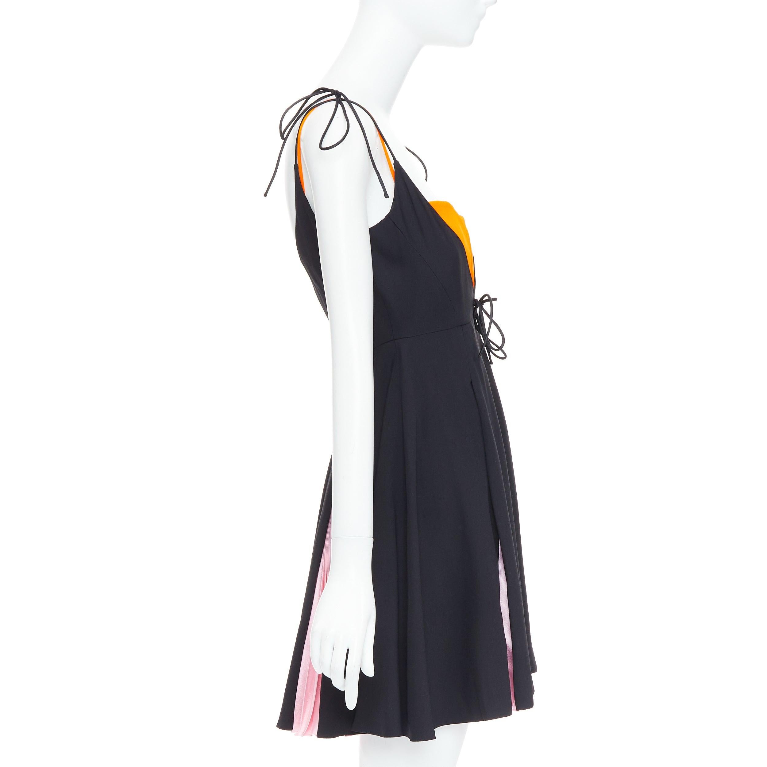 VERSACE 2021 Tresor de la Mer Runway black layered bra U neck dress IT38 XS In New Condition For Sale In Hong Kong, NT
