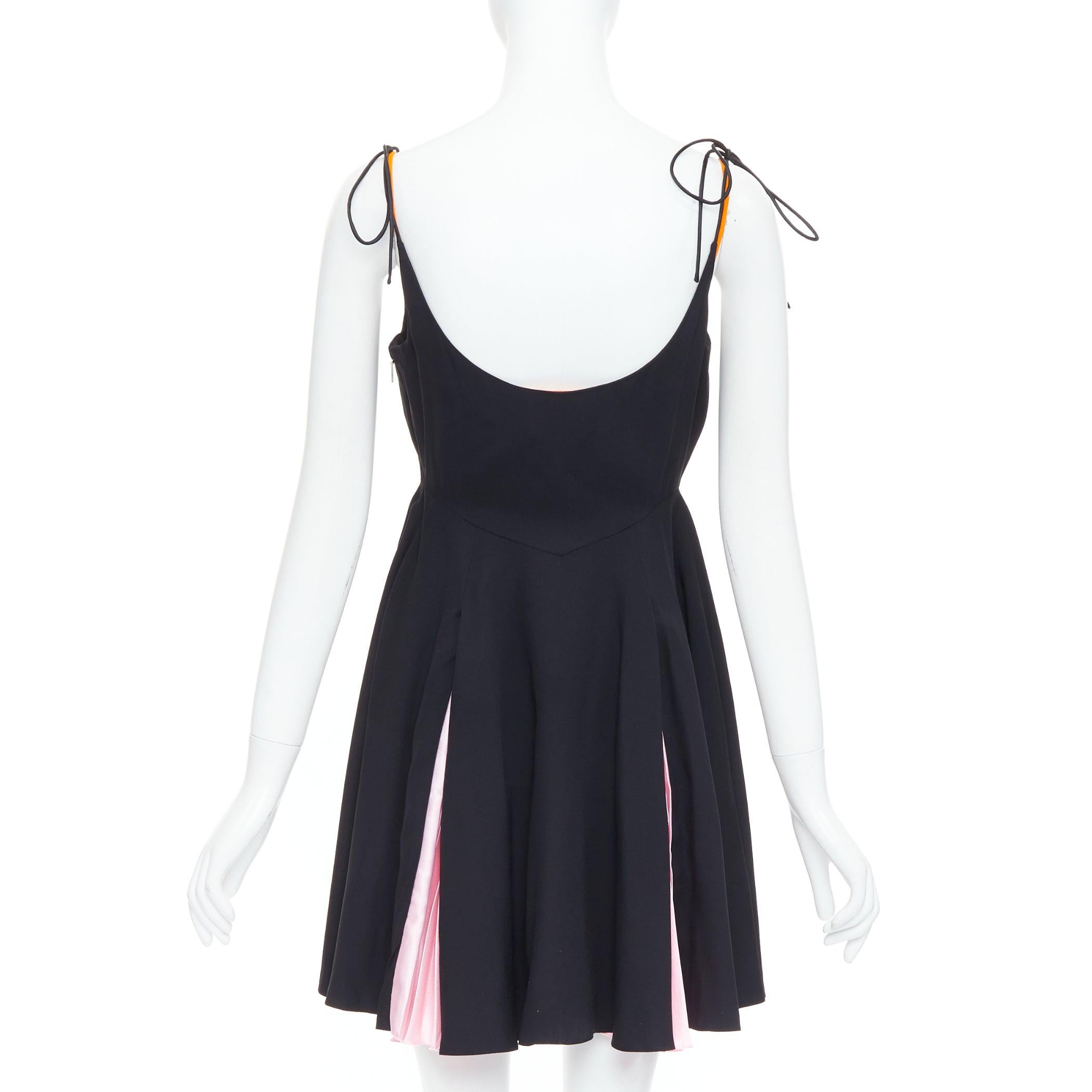 Women's VERSACE 2021 Tresor de la Mer Runway black layered bra U neck dress IT38 XS For Sale