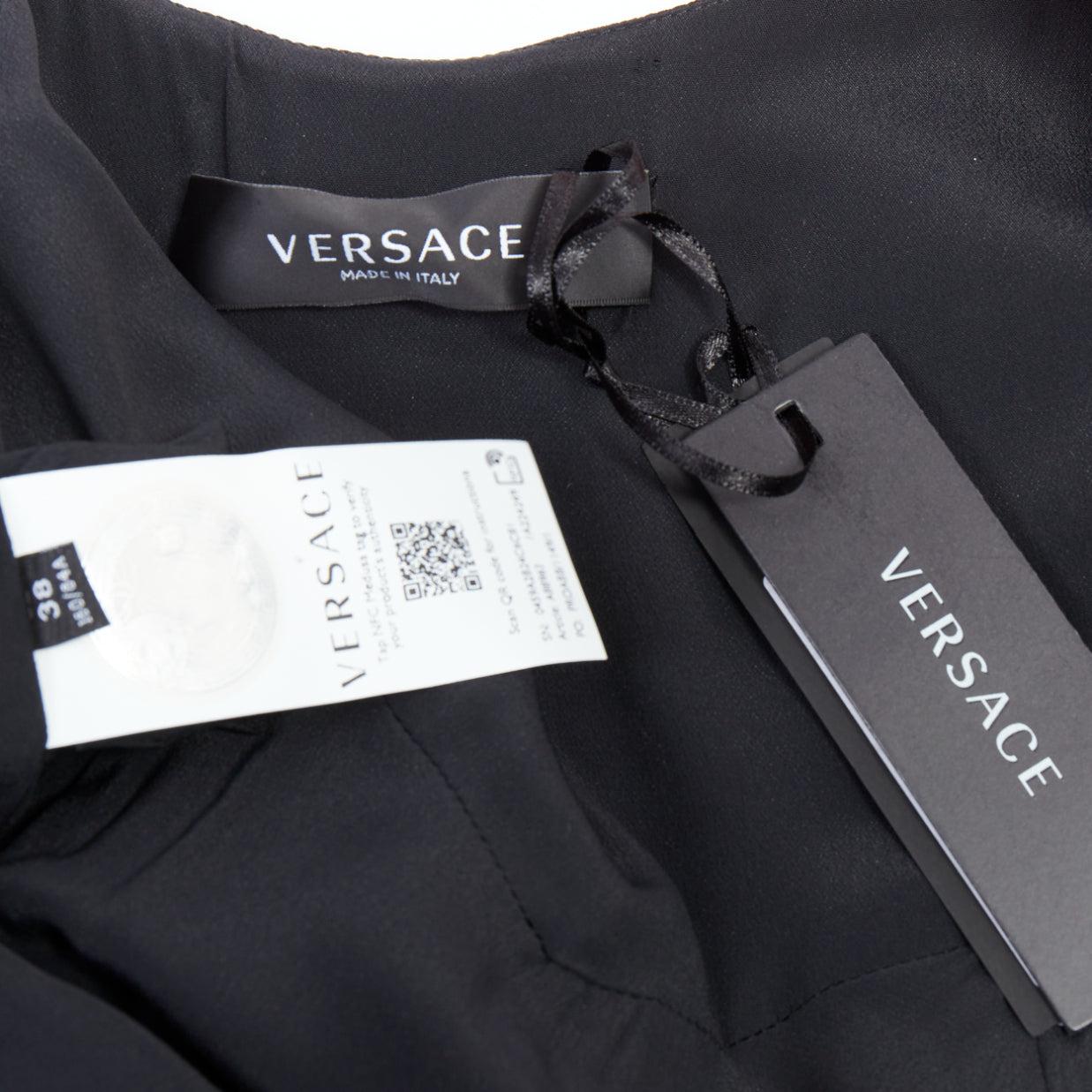 VERSACE 2021 Tresor de la Mer Runway black layered bra U neck dress IT38 XS For Sale 3