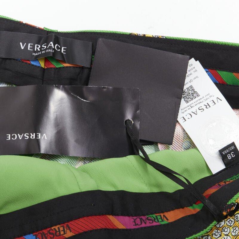 VERSACE 2021 Tresor De La Mer Runway - Pantalon vert imprimé étoiles de mer IT38 XS en vente 4