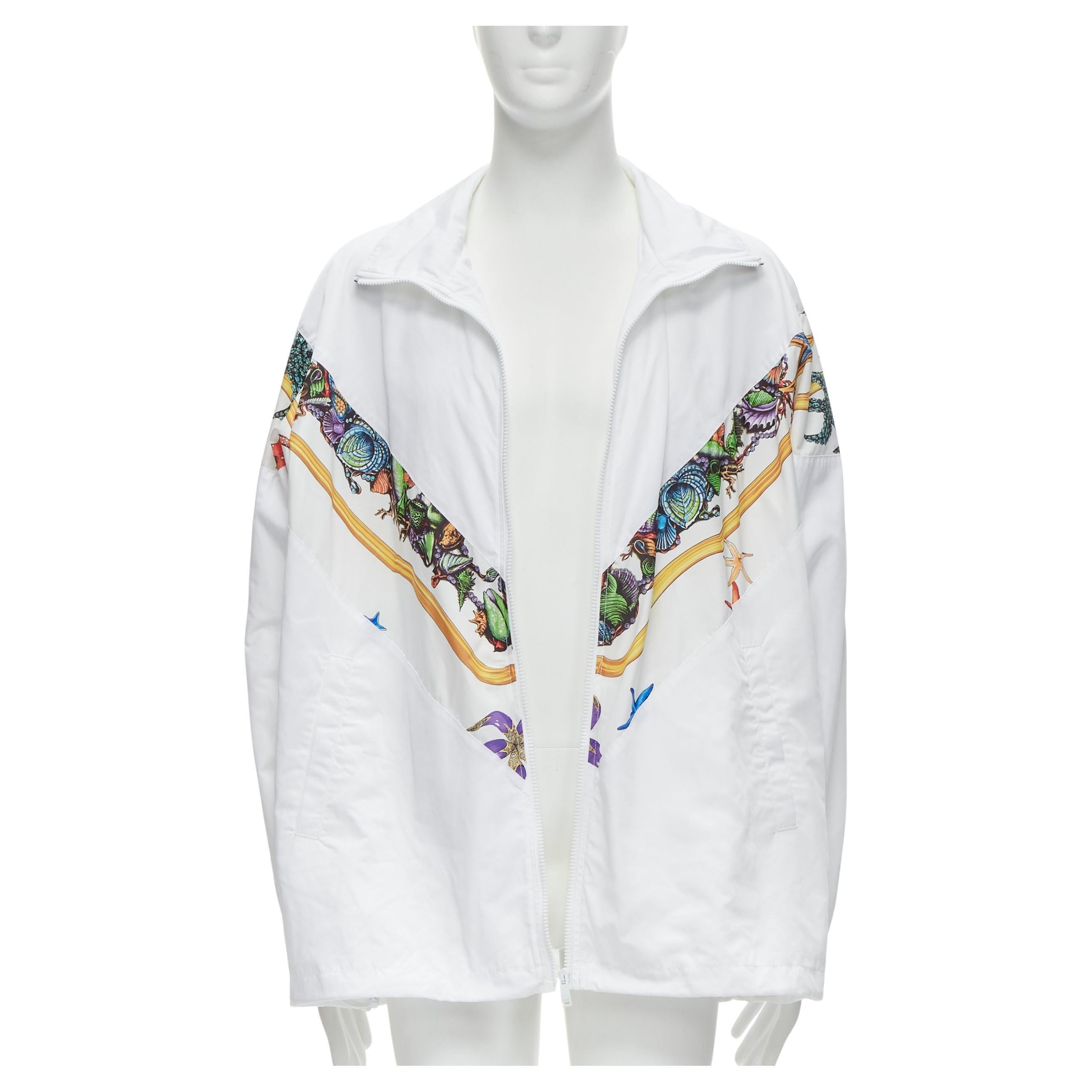VERSACE 2021 Tresor De La Mer Laufsteg-Jacke aus weißem Seesternen track IT50 L