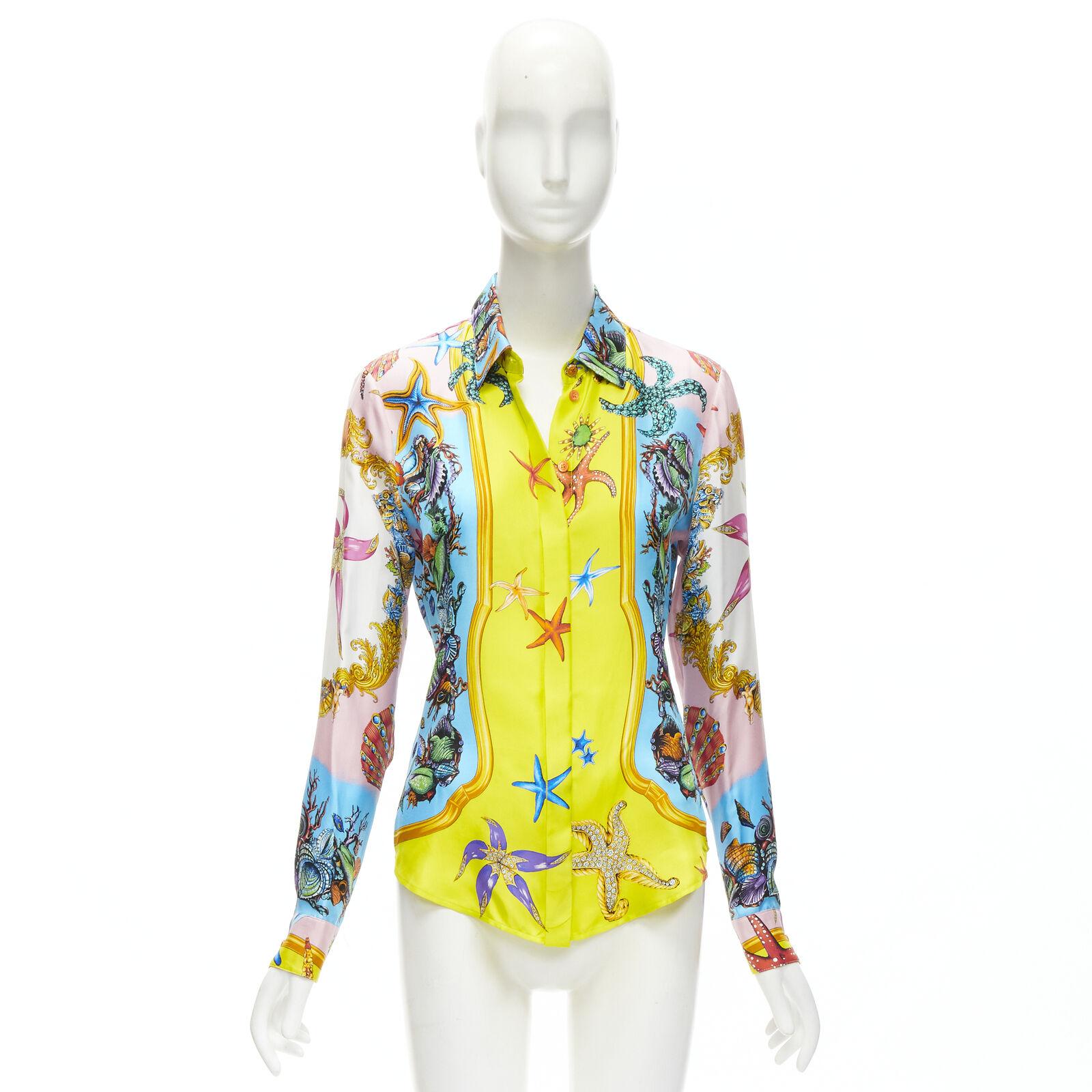 VERSACE 2021 Tresor De La Mer Signature Starfish silk shirt IT38 S 6