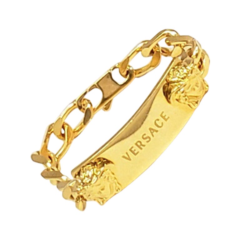 VERSACE 24K GOLD PLATED MEDUSA Bracelet For Sale at 1stDibs | versace gold  bracelet for men, versace bangle design, versace braclets