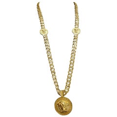 VERSACE 24K GOLD PLATED MEDUSA NECKLACE as seen on BRENNEN
