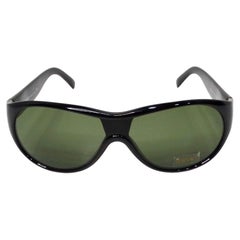 Versace 439 Aviator Black & Green Sunglasses With Gold Greca Detailing