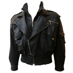 Giacca in pelle Versace anni '80