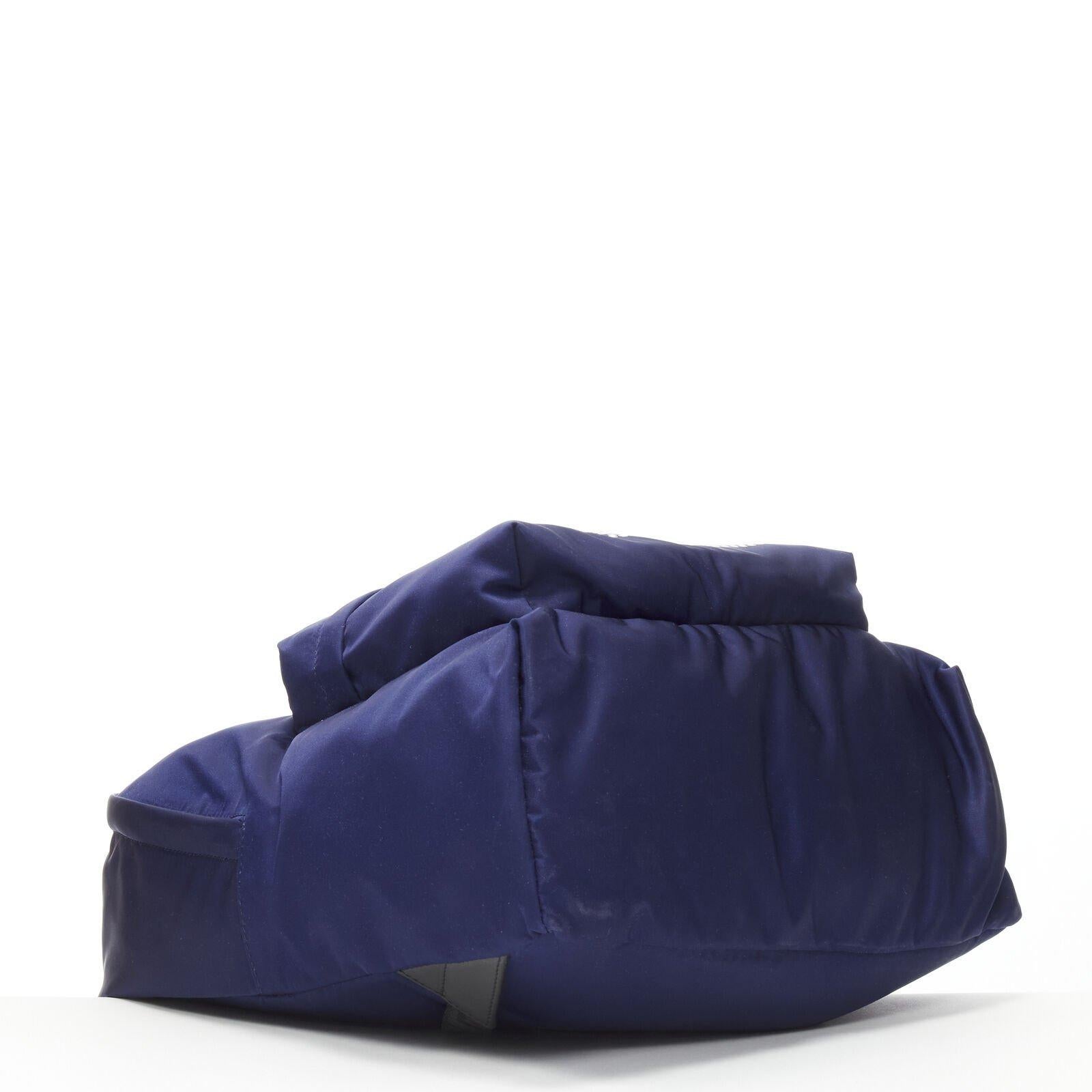 VERSACE 90's Box Logo navy blue nylon Greca strap backpack For Sale 2