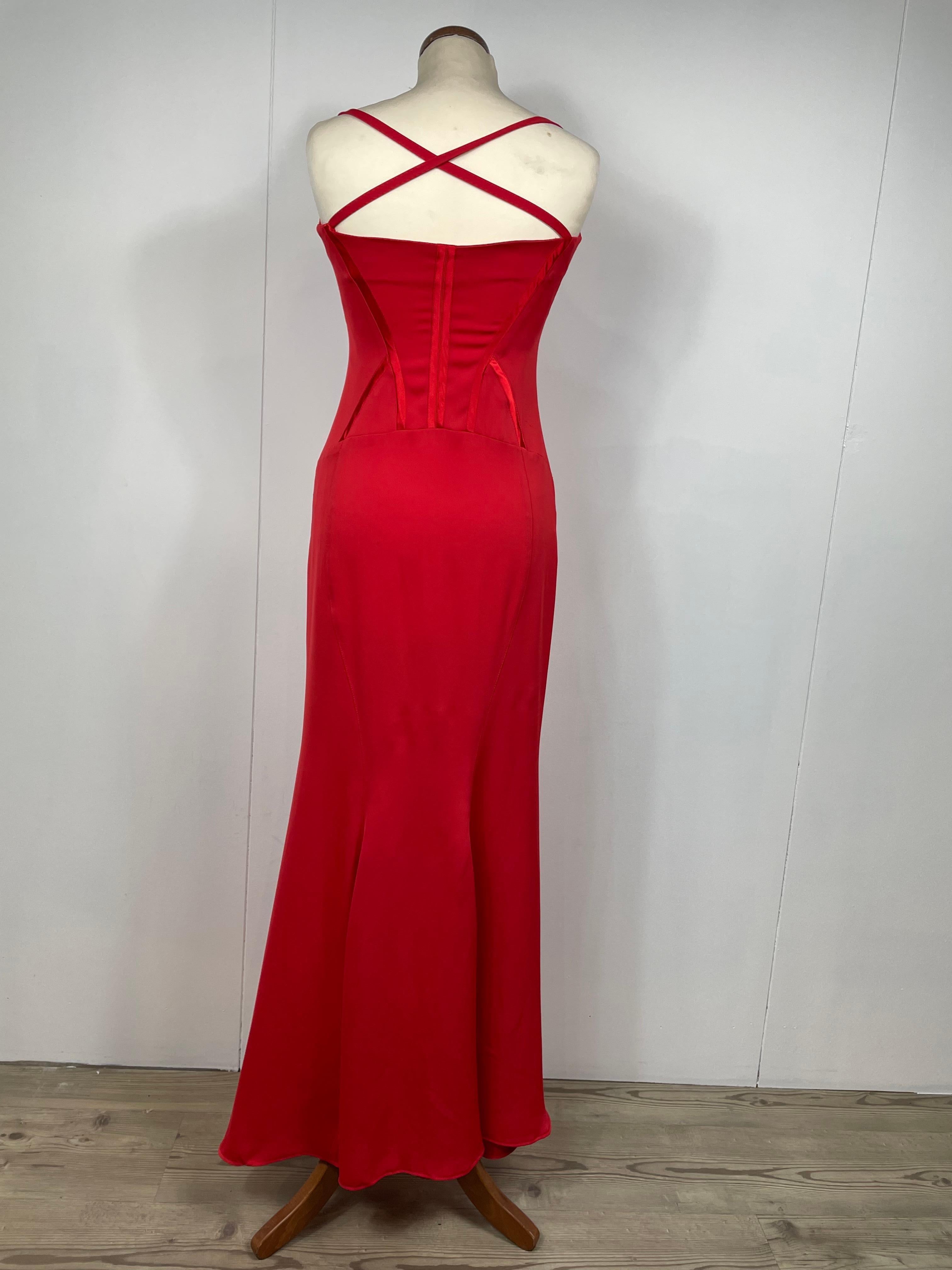 Robe longue rouge Versace des années 90 Bon état - En vente à Carnate, IT
