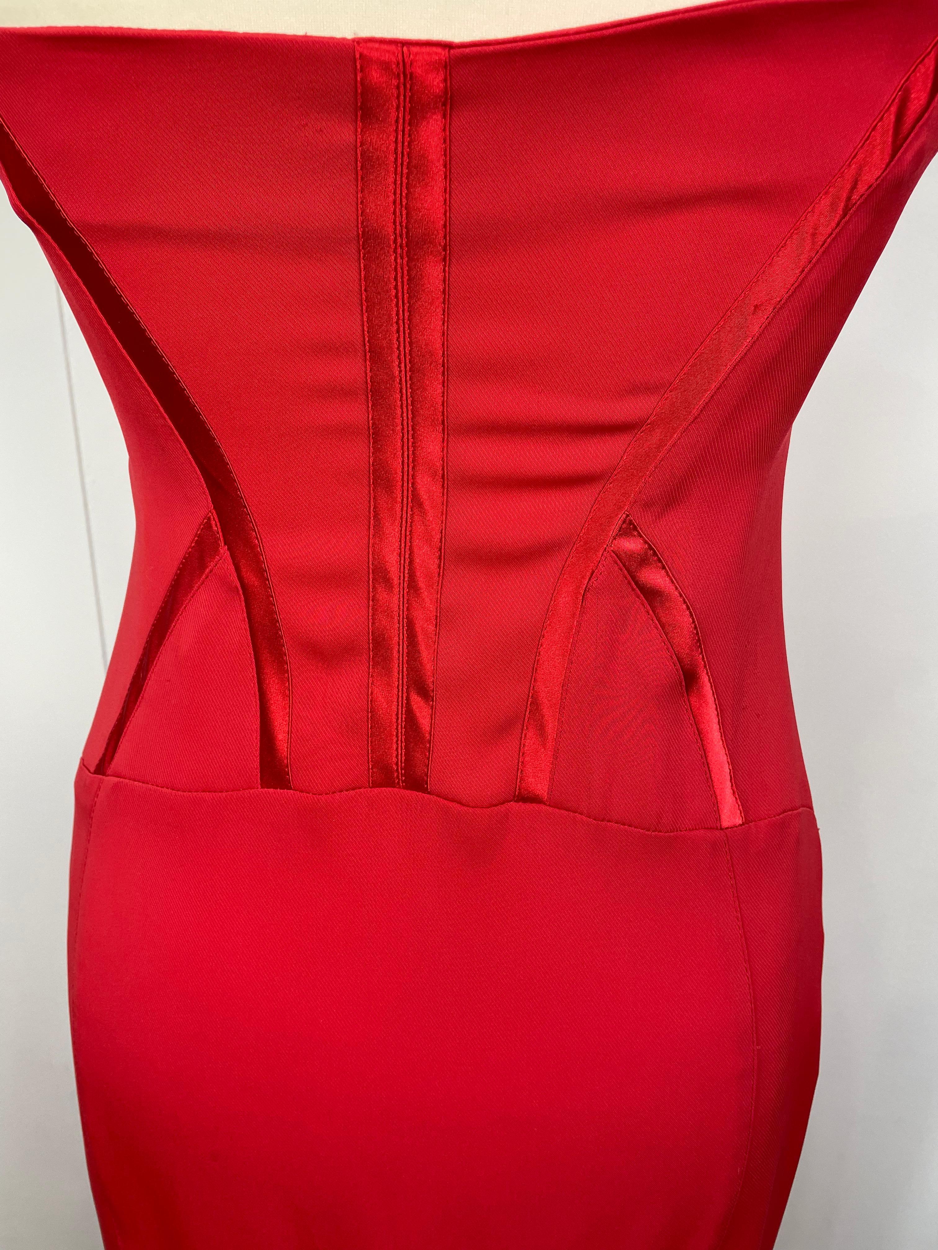 Red Versace 90s red long dress For Sale