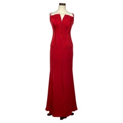 Versace 90s red long dress