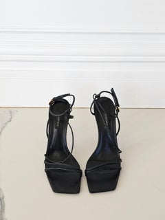 Versace 90s square toe style Black Antheia Heeled Sandal 40 high heel shoes