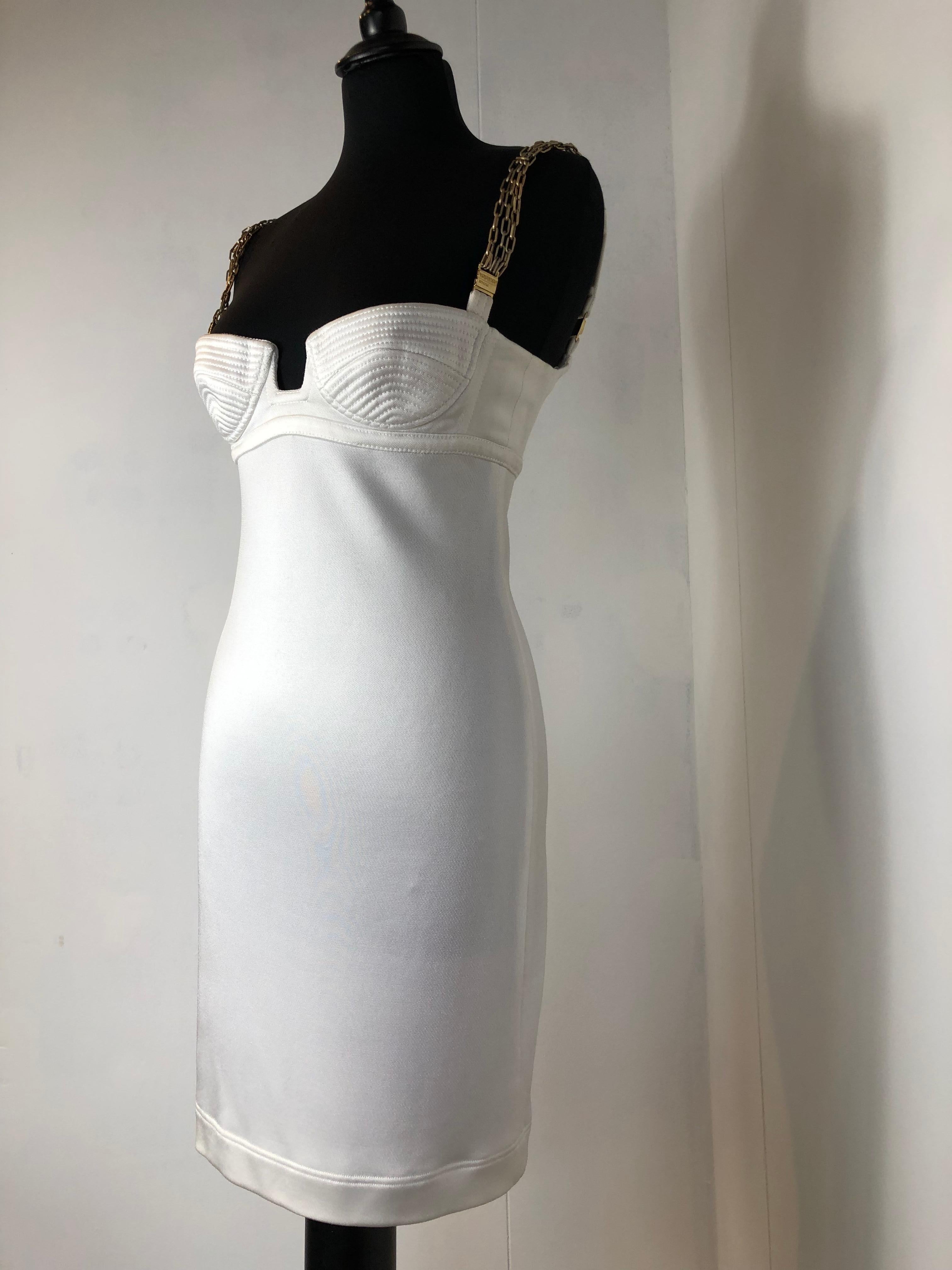 Gray Versace 90s white mini dress