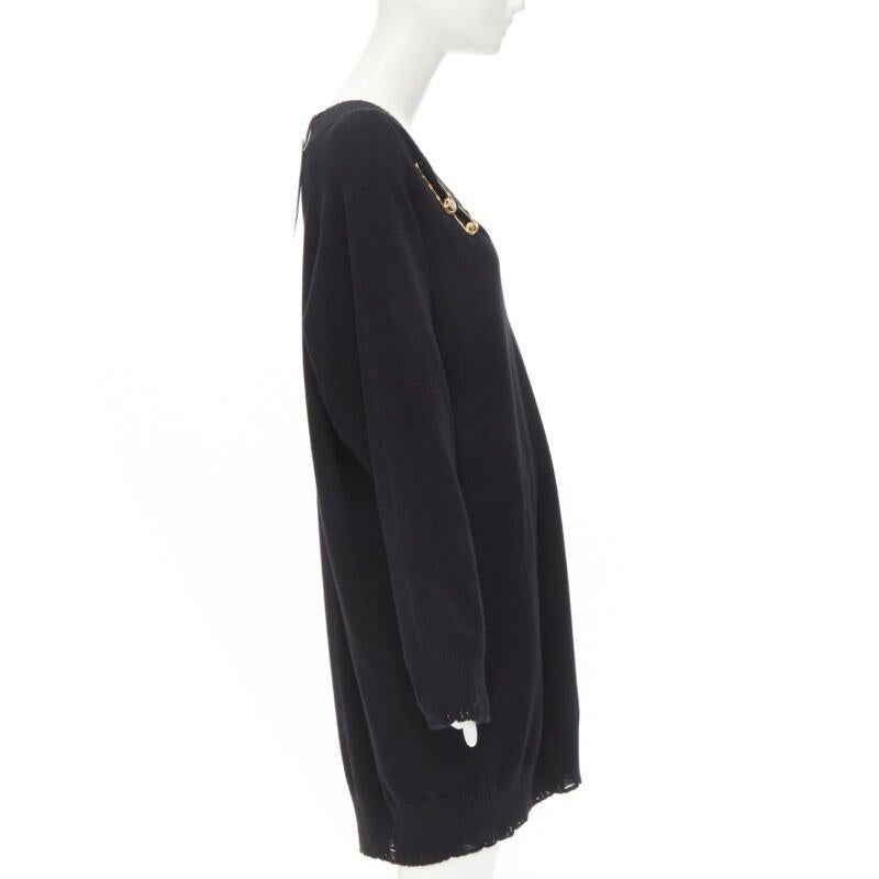 VERSACE 95% cashmere lana punk oro Medusa spilla da balia angosciata vestito IT44 In condizioni Nuovo in vendita a Hong Kong, NT