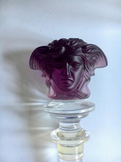 Versace and Rosenthal Purple Amethyst Crystal Medusa Bottle Stopper