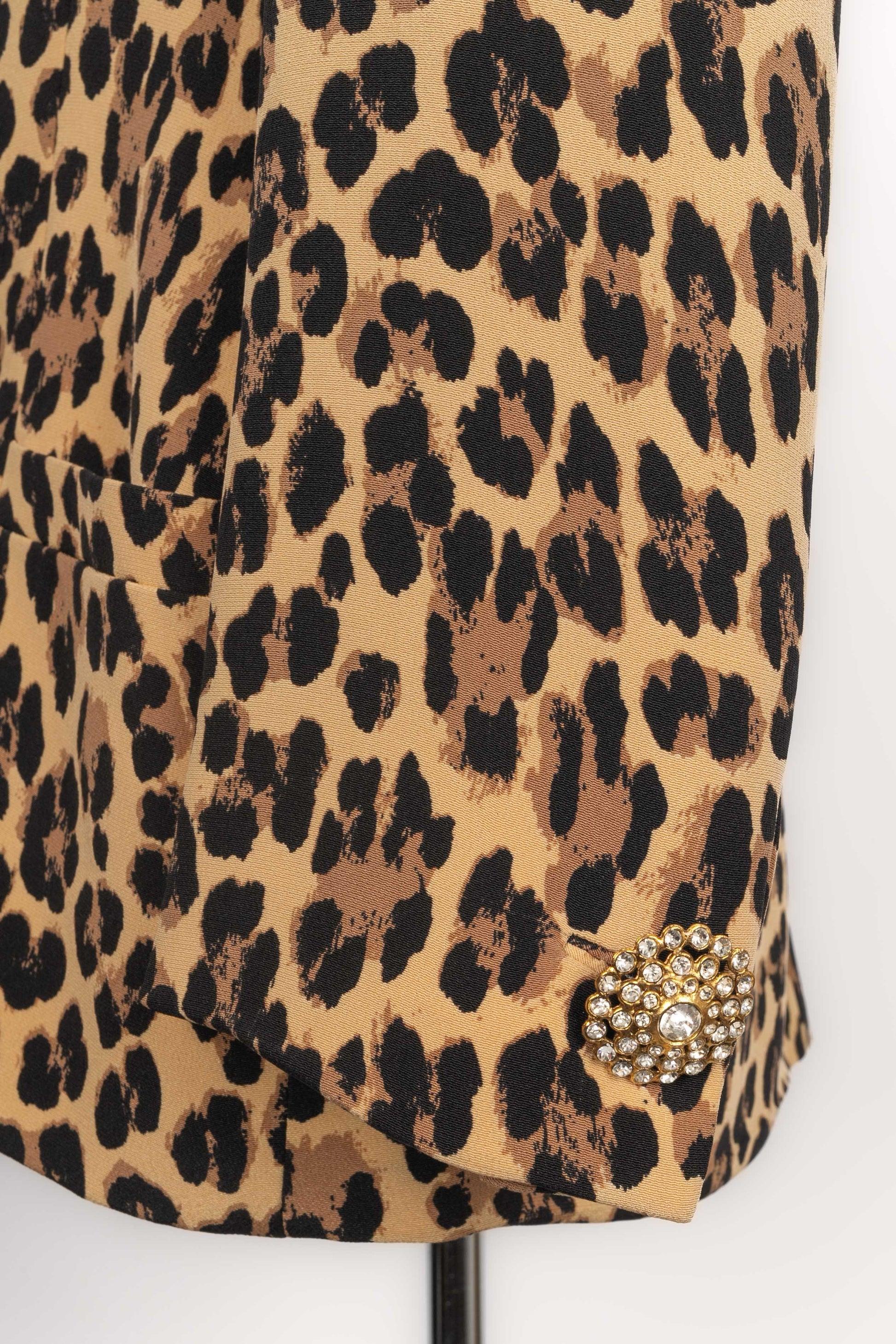 Versace Animal Print Leopard Jacket For Sale 1