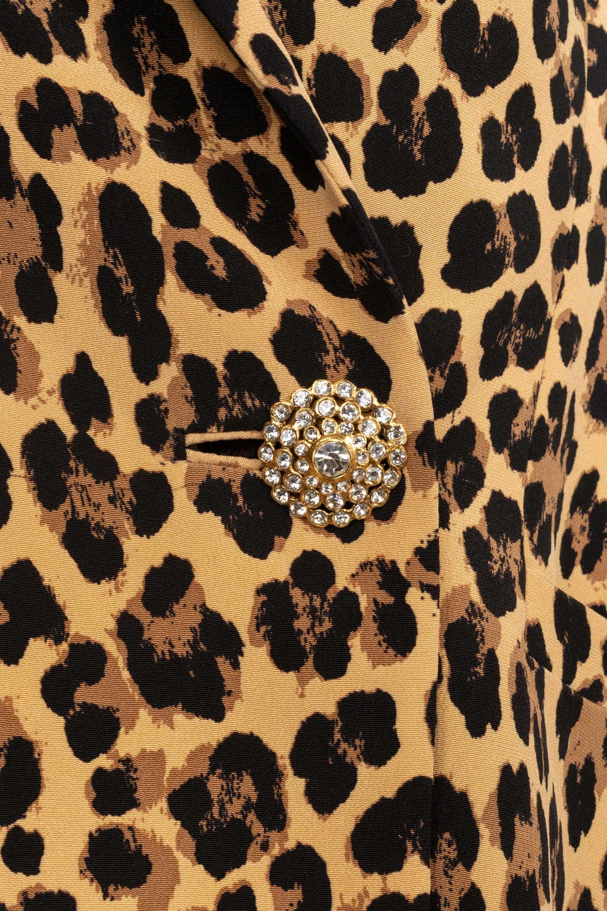 Versace Animal Print Leopard Jacket For Sale 3