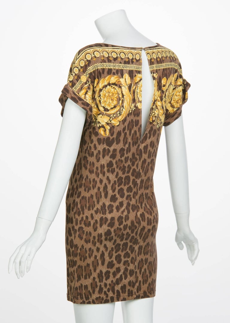 Versace Animalier Barocco Print Swimsuit and Cover Up Top at 1stDibs