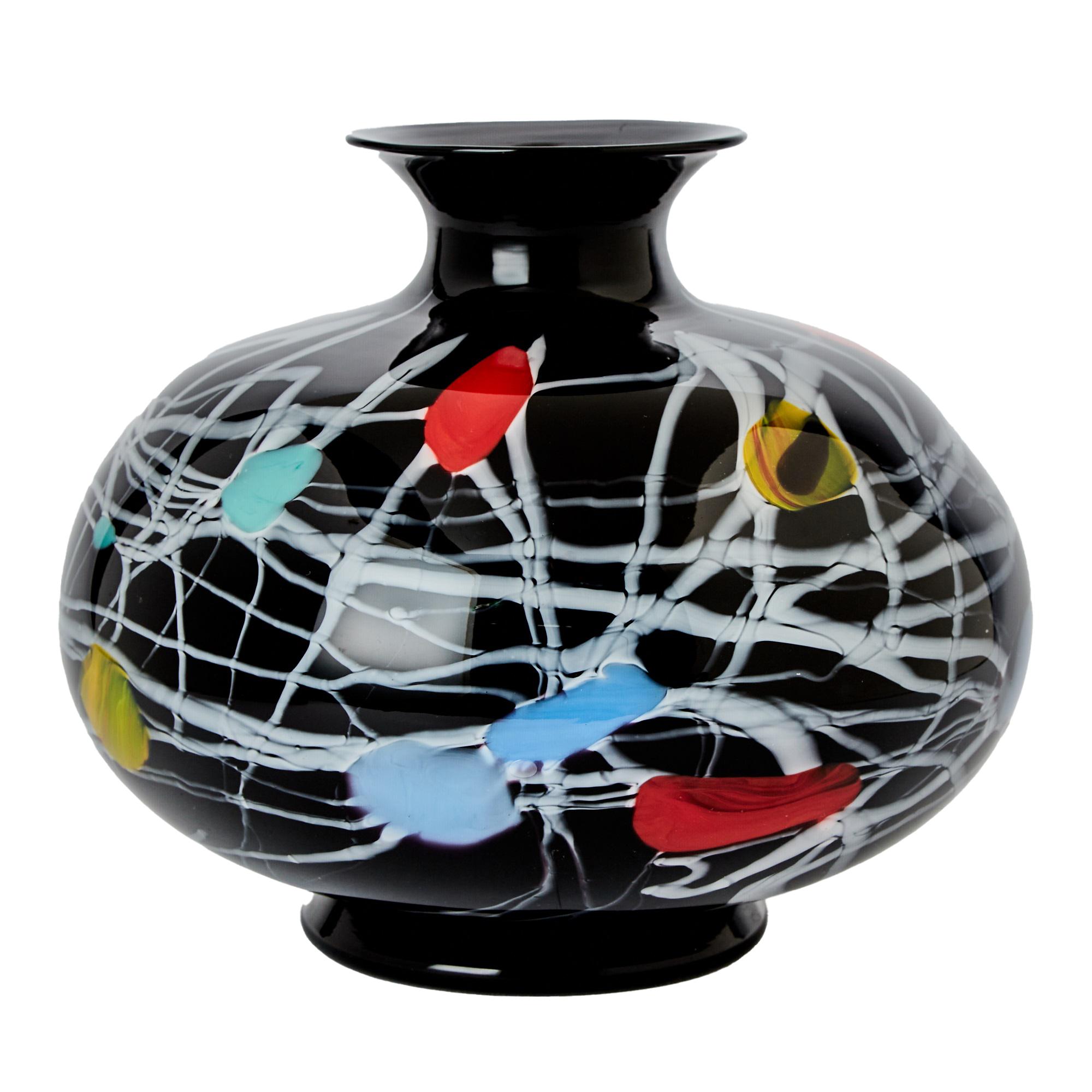 Versace and Archimede Seguso Murano Blown Glass Footed Vase For