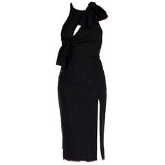 Used Versace Asymmetric Knot Dress with Thigh High Slit
