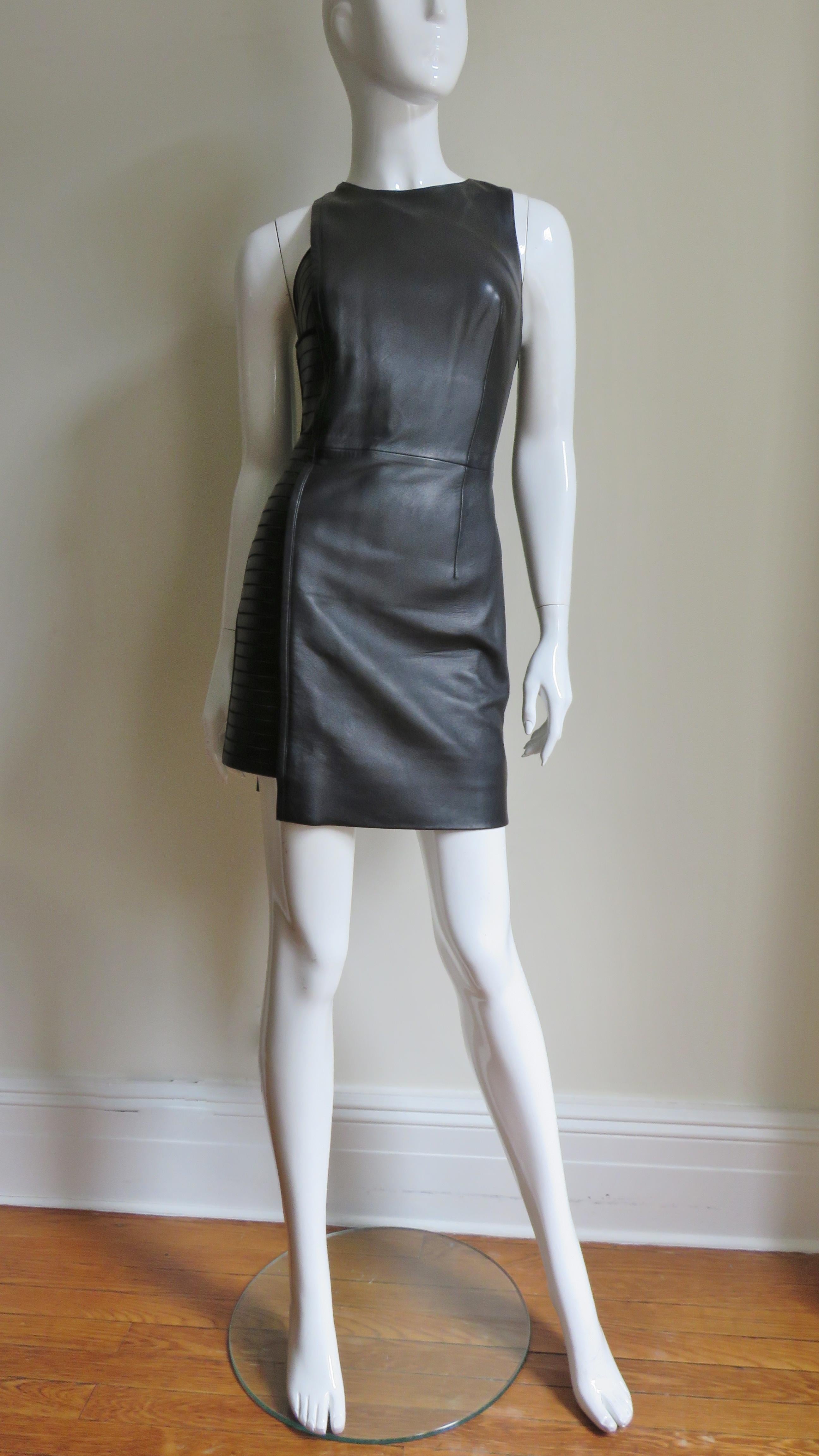 Versace Detailed Leather Dress For Sale 3