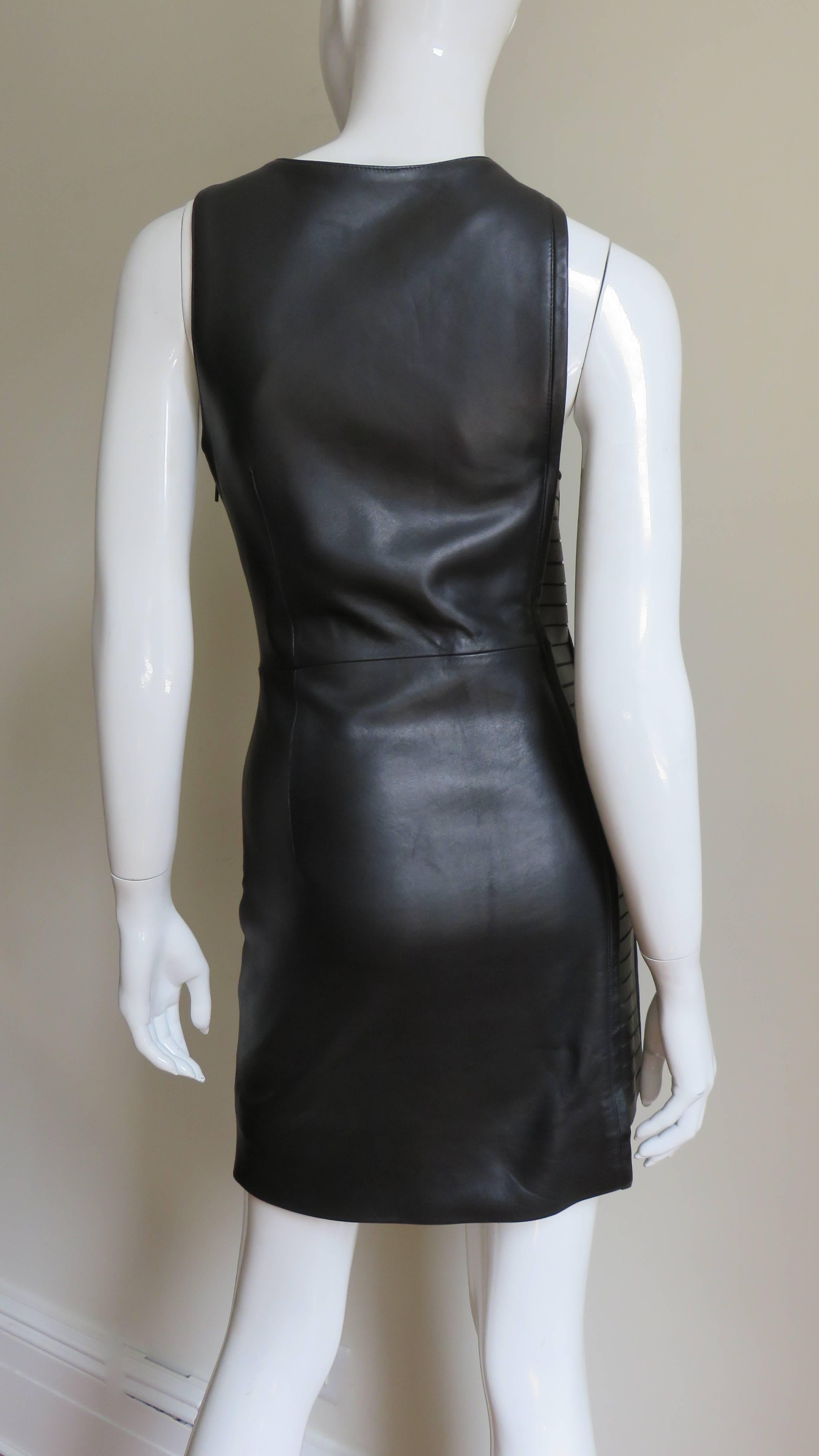 Versace Detailed Leather Dress For Sale 4