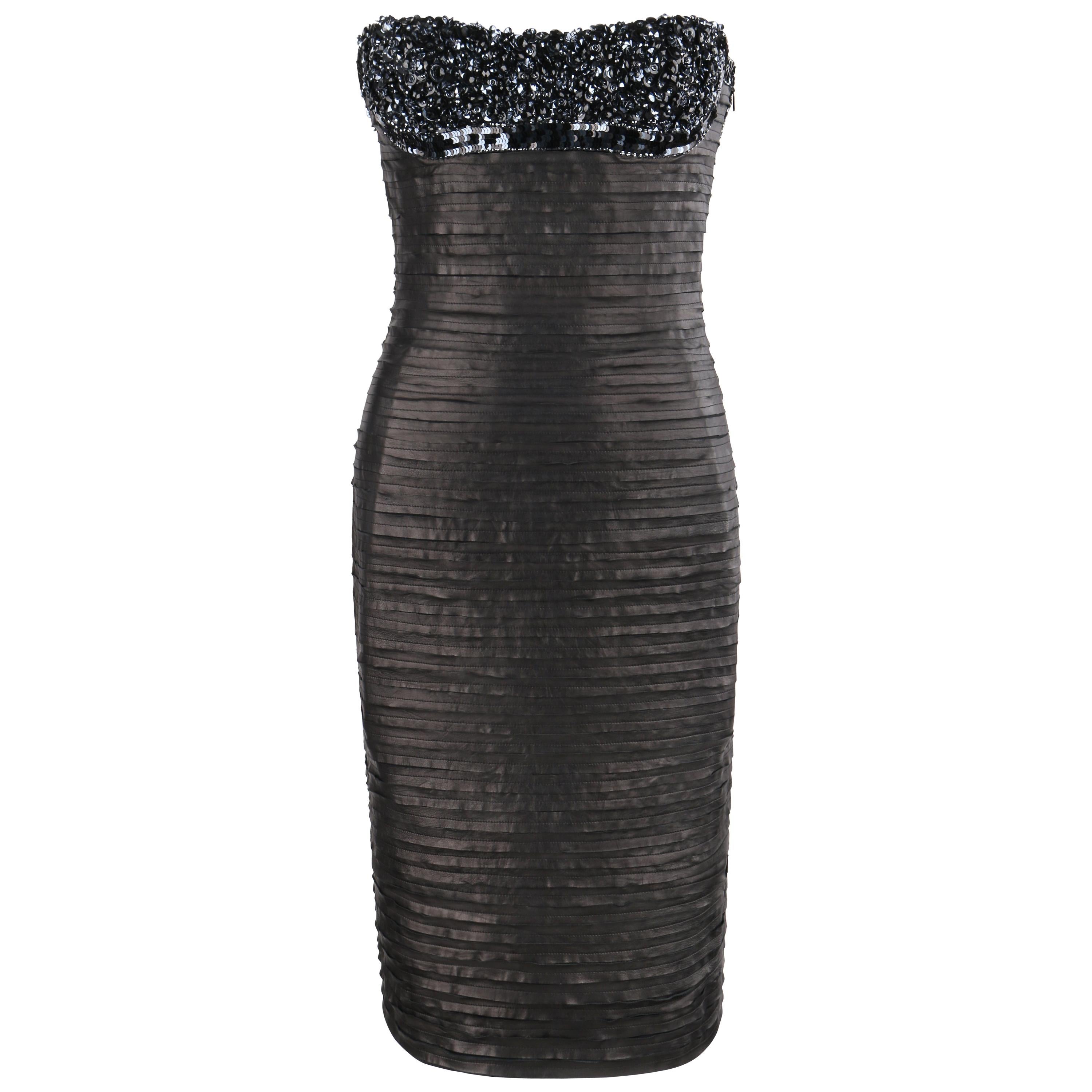 black strapless corset dress