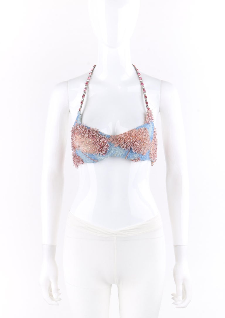 colorful versace bra top green and pink