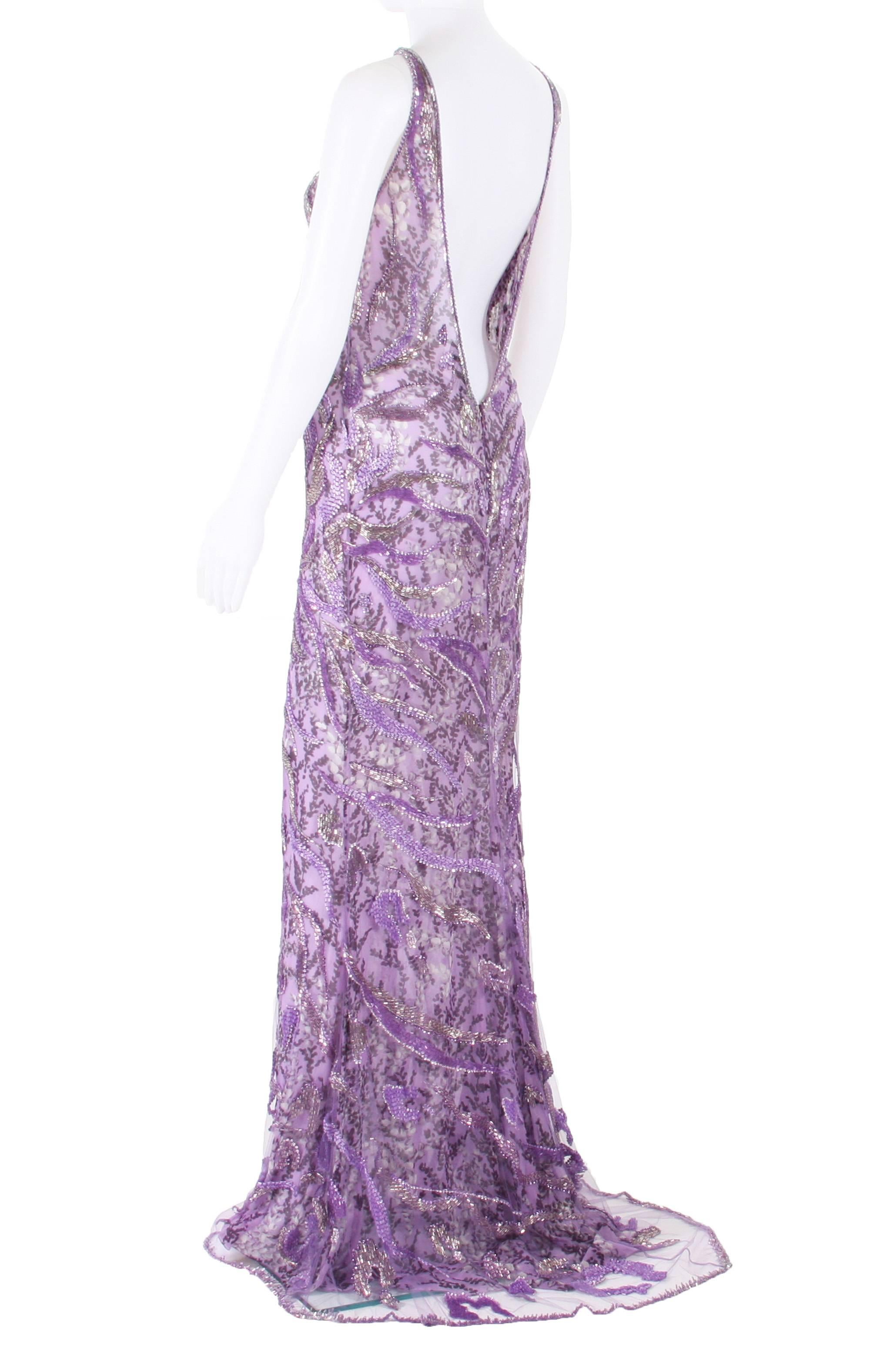 purple beaded dress