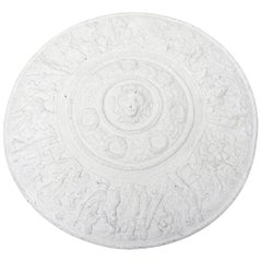 Versace Attribtion White Plaster Over Resin Medallion Relief Wall Sculpture